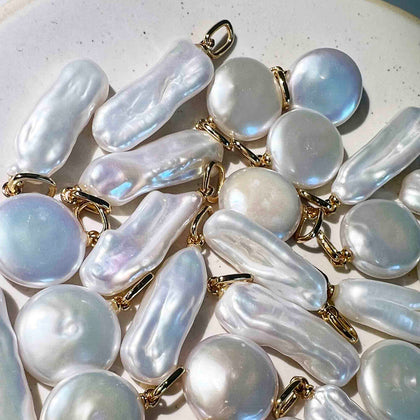 Round Pearl Pendant Silver